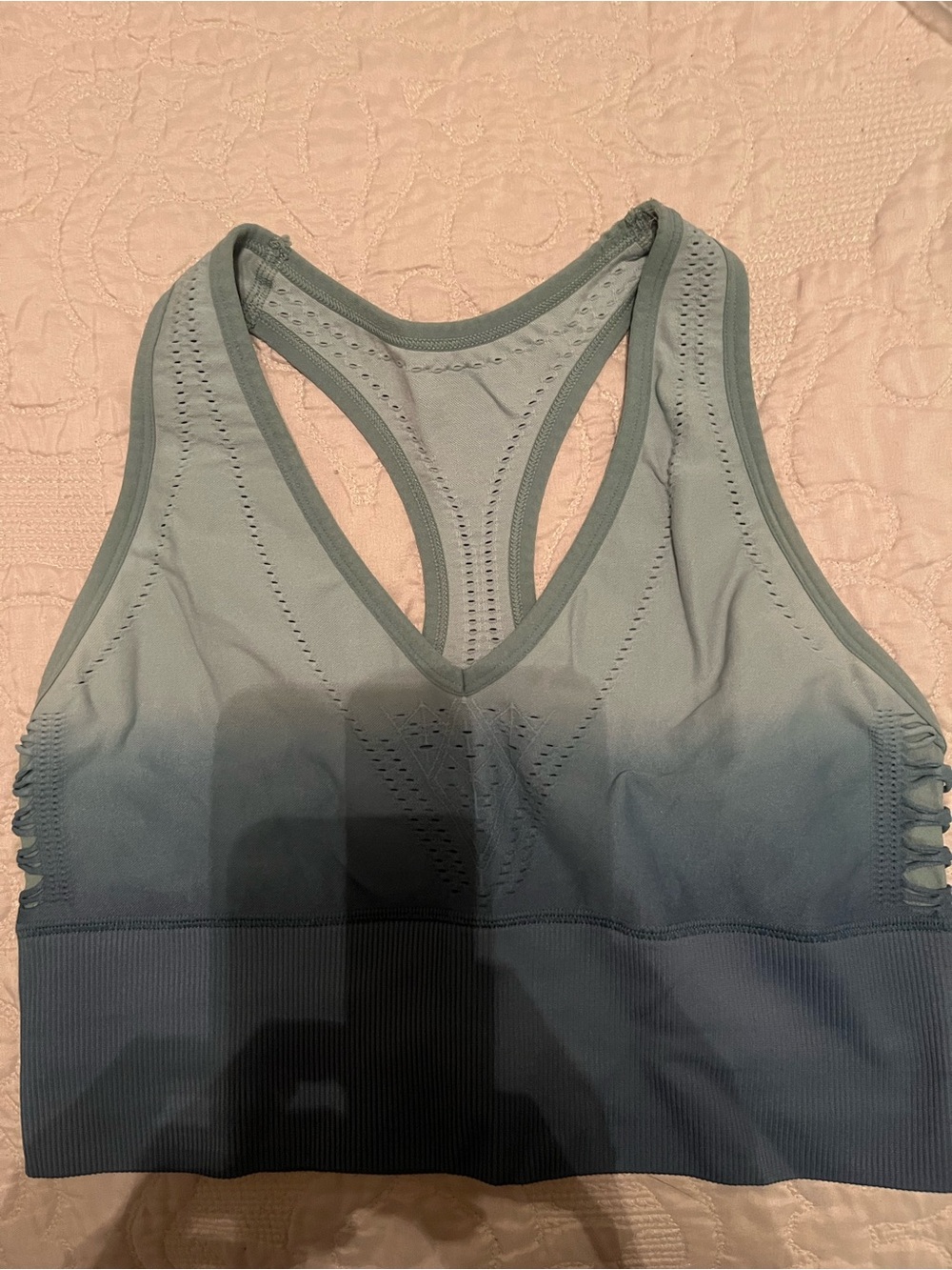 PINK Victoria's Secret Ombre Racerback Sports Bra - Teal Fade